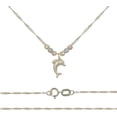 thumbnail image 2 of Gargantilla Italiana 14k De Delfin Y Bolas Tricolor, 2 of 5
