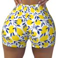 thumbnail image 2 of Balery Tropical Lemon Pantalones cortos de entrenamiento estampados para mujer, sin costuras, ajustados, para gimnasio, yoga, correr, deportes, ejercicio activo, fitness.-Medium, 2 of 8