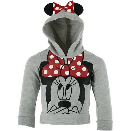 Toddler Minnie Mouse Hoodie with Bow and Ears,  Grey