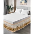thumbnail image 4 of Fall Sunflower Bed Skirt Queen Size 18 Inch Drop, Thanksgiving Watercolor Leaf Flower Plaid Wrap Around Dust Ruffle Bedskirts, Wrinkle & Fade Resistant Easy Fit Bedskirt with Adjustable Elastic, 4 of 8