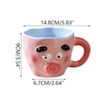 thumbnail image 3 of Ceramic Coffee Mug 400ml with Contrast Color, Ugly Cute Pouting Face Design, Dishwasher Safe, Food-Grade Porcelain for Home and Gift Use, 3 of 8