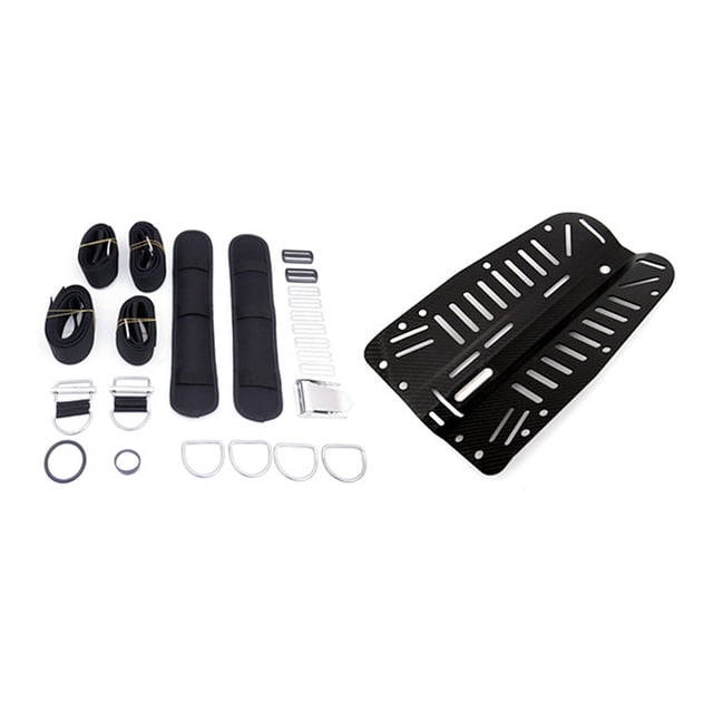 Eigraketly Placa posterior de aluminio Fibra de carbono Placa posterior técnica de nylon Buena flexibilidad Equipo de placa a prueba de herrumbre Arnés Deportes acuáticos Tipo 9 Eigraketly OD024369-09