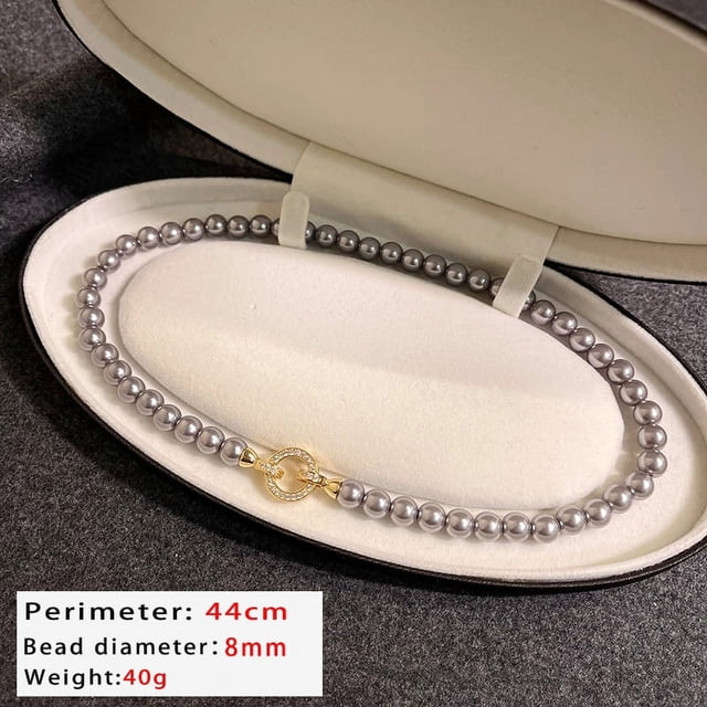 Ensemble Micro Élégant Français Zircon Boucle Ronde Imitation Perle Collier pour Femmes Bijoux Accessoires Sucrés