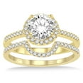 thumbnail image 2 of 2.00 Carat Halo Bridal Set Engagement Ring with Round Cut Diamond in 10k Y ellow Gold, 2 of 2