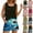 C03# Black, variant on Hawaiian Outfits for Women 2 Piece Sets Sleeveless Scoop Neck Tank Tops and Beach Shorts Set Loungewear 2 Pc Sets Army Green L