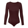 thumbnail image 4 of Long Sleeve Bodysuit For Women Solid Round Neck Long Sleeve Button Basic Slim Bodysuit Jumpsuits Outfits, 4 of 4