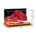 thumbnail image 2 of Deluxe Acrylic Large Shoe Display Case for Basketball Shoe Soccer Cleat Football Cleat with Mirror, Red Risers and Wood Base (A013-RR), 2 of 2