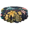 thumbnail image 5 of Round Tablecloth 60 Inch Polyester Kitchen Cover flower Waterproof Stain Wrinkle Free for Dining, 5 of 5