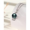 thumbnail image 4 of TANGPOET Tahitian Black Pearl Necklace for Women Sterling Silver Crown Black Pearl Pendant Necklace everyday Anniversary Birthday Gift For Women Wife Her Mom Mother Grandma, 4 of 5