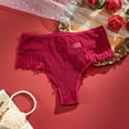 thumbnail image 2 of QQAMB Briefs for Womens Plus Size High Waist Lace Hollow Out Underwear Cotton Panty See Through Panties Underpant, 2 of 4
