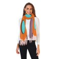 thumbnail image 2 of FORMRS Womens Scarf Winter Soft Long Big Warm Shawls Wrap Tassel Scarves, Orange Circle, 2 of 9