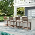 thumbnail image 6 of Martha Stewart Set of 2 Indoor-Outdoor Patio Bar Stools with Brown Brushed Woodgrain Aluminum Finish and Cream All-Weather Seat Cushions, 6 of 12