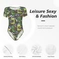 thumbnail image 6 of Easygdp Cartoon Dinosaurs Women's One-Piece Swimsuit Slim Fit Crew Neck Bodysuit Athletic Swimwear with Concealed Buckle - Medium, 6 of 9