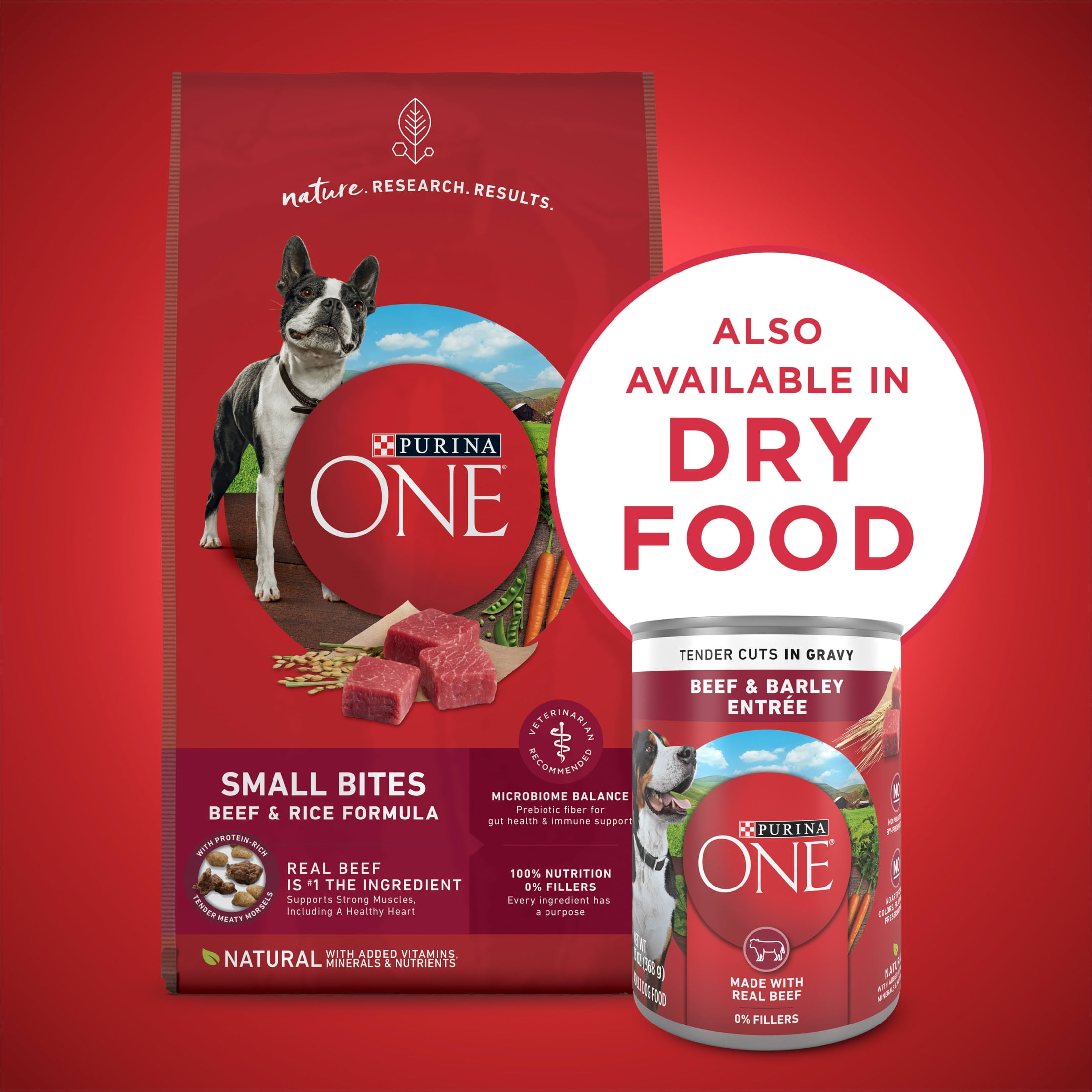 (12 pack) Purina ONE Natural Wet Dog Food, High Protein Soft Beef & Barley, 13 oz Can