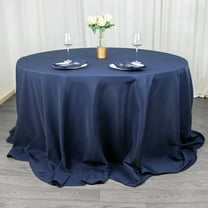 BalsaCircle 132" Round Premium Polyester Tablecloth Wedding Table Linens Navy Blue
