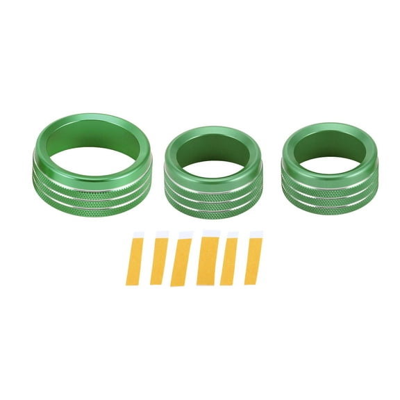 Unique Bargains AC Media Tune Switch Knob Cover Interior Trim for Dodge Challenger 15-19 Aluminum Alloy Green 3 Pcs