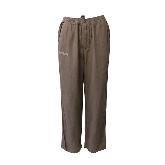 Pre-Owned Pangaia Garterized Drawstring Track Pants in Brown Linen
