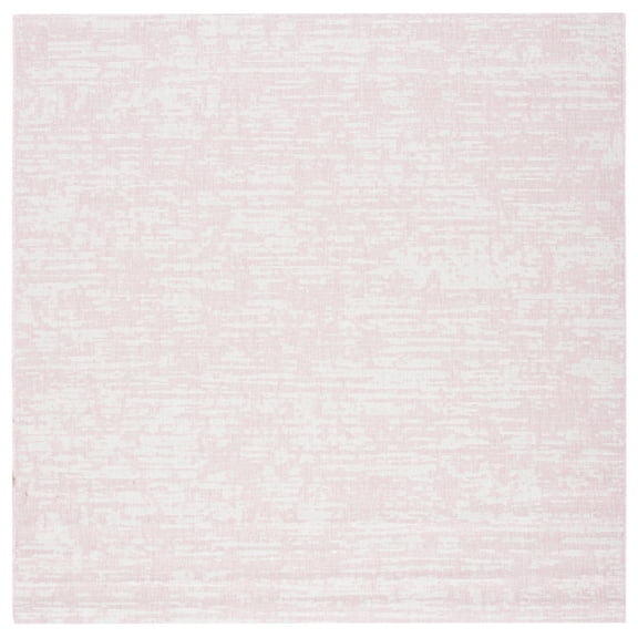 SAFAVIEH Courtyard Isolde Abstract Indoor/Outdoor Area Rug, Pink/Ivory, 6'7" x 6'7" Square