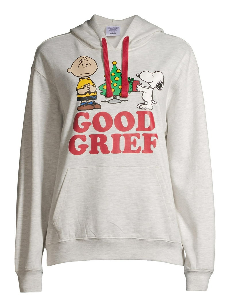 Peanuts Juniors' Good Grief Holiday Hoodie - Walmart.com, image size:800x1067