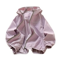 Taqqpue Boys Girls Rain Jackets Long Sleeve Lightweight Waterproof Hiking Hooded Full Zip fleece Raincoats Waterproof Windbreakers for Kids 4-17 Years