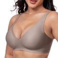thumbnail image 2 of HNMKIU Women Sports Bras Strappy Padded Medium Yoga Workout Tops Breathable Athletic Activewear Seamless Adjustable Chest Band Grey - XL, 2 of 4
