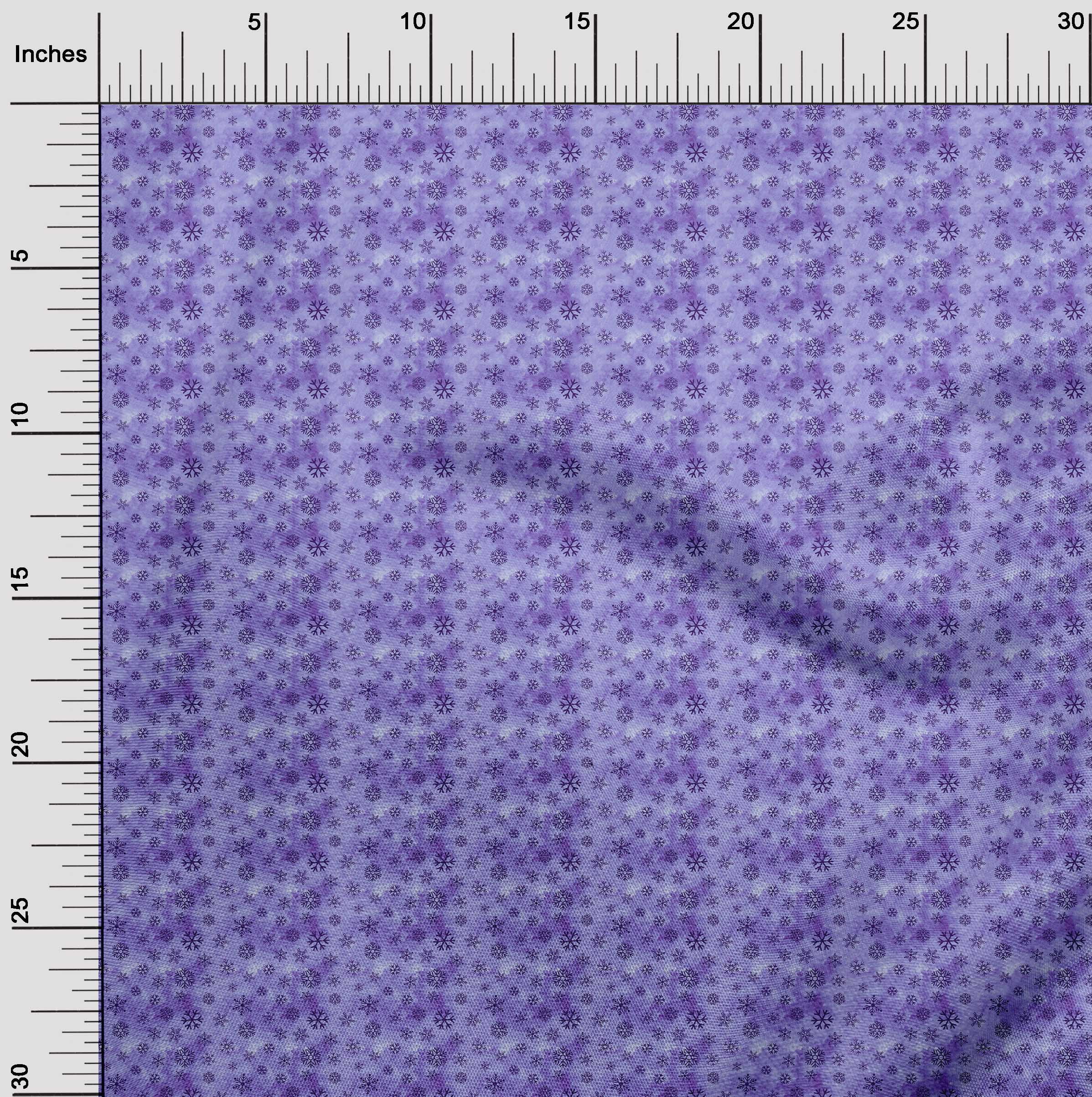 oneOone Cotton Jersey Purple Fabric Christmas Snow Flakes Dress Material Fabric Print Fabric By The Yard 58 Inch Wide