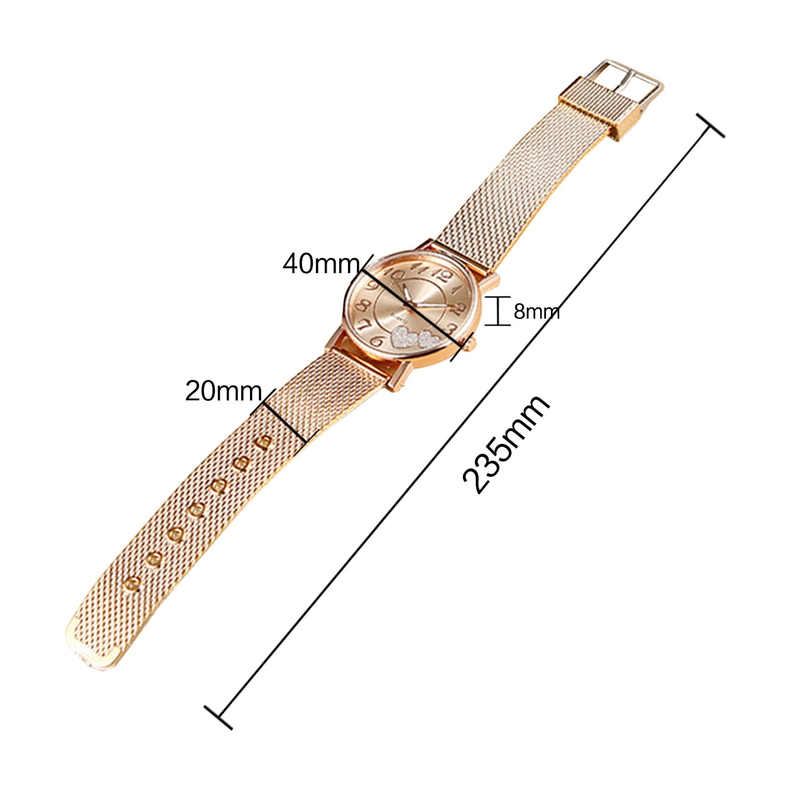 DAISY FUENTES Watches for Women Diamond Accent Bezel Design Rose Gold  Mirror Analog Dial Watch Quartz Women's Watch with Bracelet Gift Box.