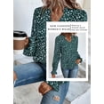 thumbnail image 6 of SLADYGLO Women Floral Print V Neck Ruffle Long Sleeve Blouse, 6 of 7