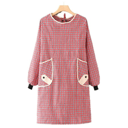 

Cotton Linen Long Sleeve Aprons for Women With Pockets Cooking Gardening Chef Cute Work Apron