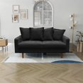 thumbnail image 5 of Pemberly Row Contemporary 70" Square Arm Fabric Sofa in Black, 5 of 6