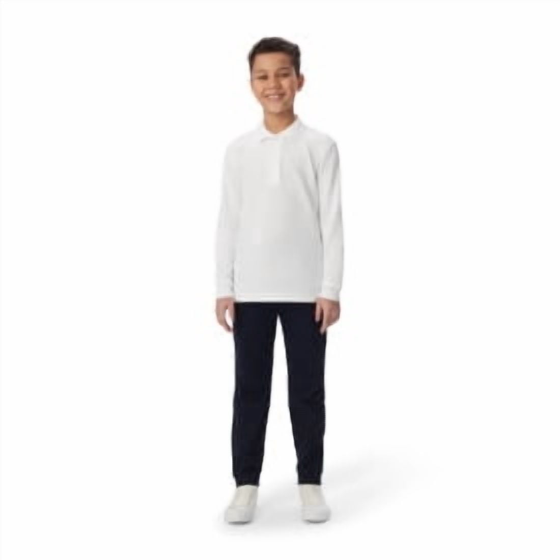 French Toast Boys School Uniform Long Sleeve Pique Polo Shirt, Sizes 4-20