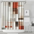 thumbnail image 2 of Navy Blue Fabric Shower Curtain - Geometric Shower Curtain Set with 12 Plastic Hooks, Water Repellent, Machine Washable, Modern Decorative Polyester Cloth Shower Curtains for Bathroom - 72x84, 2 of 4