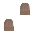 thumbnail image 2 of Minnieouse Beanie Caps Cuffed Knitted Uisex Hats Skullcap Protección para la cabeza Elástico Casual Skullies Ropa Otoño Invierno beige beige 2piezas Minnieouse CBP300109, 2 of 6