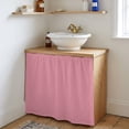 thumbnail image 4 of Pink Cabinet Curtains 35"W x 35"L, Pure Pink Sink Skirt for Bathroom Vanity Kitchen Self Adhesive, Dust-Proof Privacy Curtain for Shelves Closet Laundry Room Pantry, 4 of 9