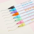 thumbnail image 4 of CAROOTU 8pcs Fluorescent Pens Double Line Contour Color Marker Pen for Writing Drawing Painting, 4 of 6