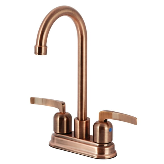 Kingston Brass KB849EFLAC Centurion Two-Handle 2-Hole Deck Mount Bar Faucet in Antique Copper