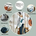 thumbnail image 4 of 72W by 72H Boho Mid Century Blue and Gold Shower Curtain Sets Modern Geometric Leaves Plant Neutral Minimalist Bathroom Curtain Decor with 12 Hooks Waterproof Fabric, 4 of 6