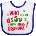 thumbnail image 3 of Inktastic Who Needs Santa when I Have Grandpa Boys or Girls Baby Bib, 3 of 4