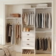 thumbnail image 2 of Homieasy 19'' - 59" W Closet System with Drawers and Hanging Rods(cut To Fit),  White, 2 of 7
