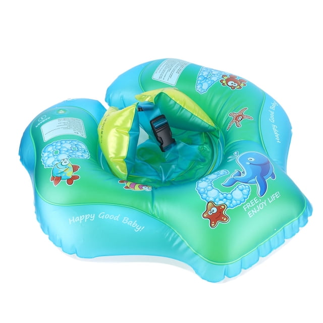 Flotador inflable de PVC con forma de anillo de natación para bebé, con dibujos animados, para piscina, con chaleco salvavidas