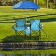 thumbnail image 3 of Portable Folding Picnic Double Chair W/umbrella Table Cooler Beach Camping Turquoise, 3 of 8