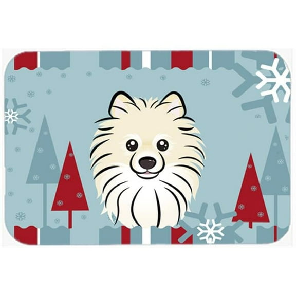 Winter Holiday Pomeranian Mouse Pad, Hot Pad & Trivet
