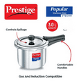 thumbnail image 4 of Prestige Popular Svachh Spillage Control Stainless Steel Pressure Cooker, 3L, Silver, 4 of 8