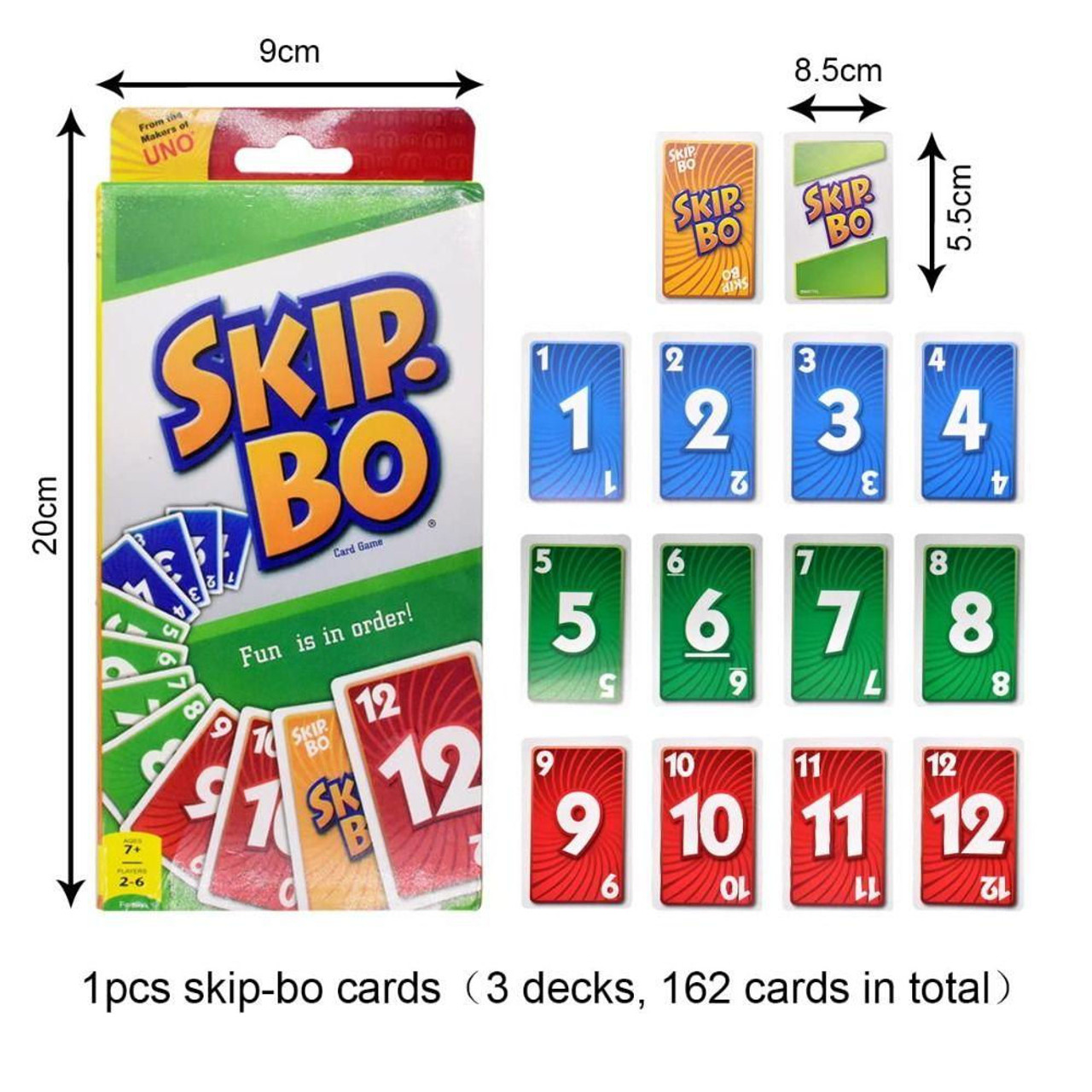 Mattel, SKIP BO Card Game (Pack of 4)