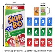 Mattel, SKIP BO Card Game (Pack of 4)