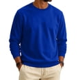 thumbnail image 2 of YNGKMEA Men's Sweatshirt Crewneck Sweatshirt Loose Solid Color Long Sleeve Pullover Top, 2 of 6