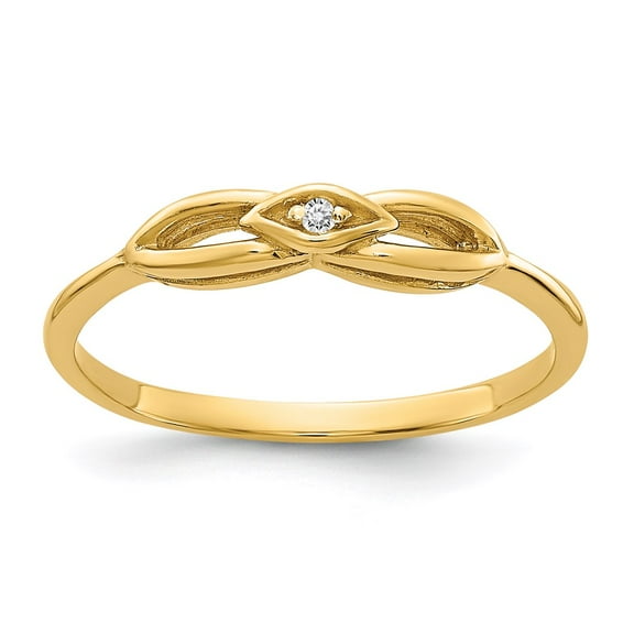 Real 14kt Yellow Gold .01ct. Diamond Ring Mounting Size: 6; for Adults and Teens; for Women and Men
