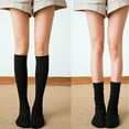 thumbnail image 7 of 3 Pairs Womens Cotton Knee High Socks, Causal Soild Stripe Tube Knee Socks, 7 of 7