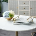 thumbnail image 2 of DecMode 16", 13"W Stoneware Glam Tray, White, 2 - Pieces, 2 of 7