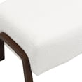 thumbnail image 6 of Christopher Knight Home White Boucle Ottoman, Dark Brown Wooden Legs, Contemporary Upholstered Footstool, Set of 2, 6 of 9